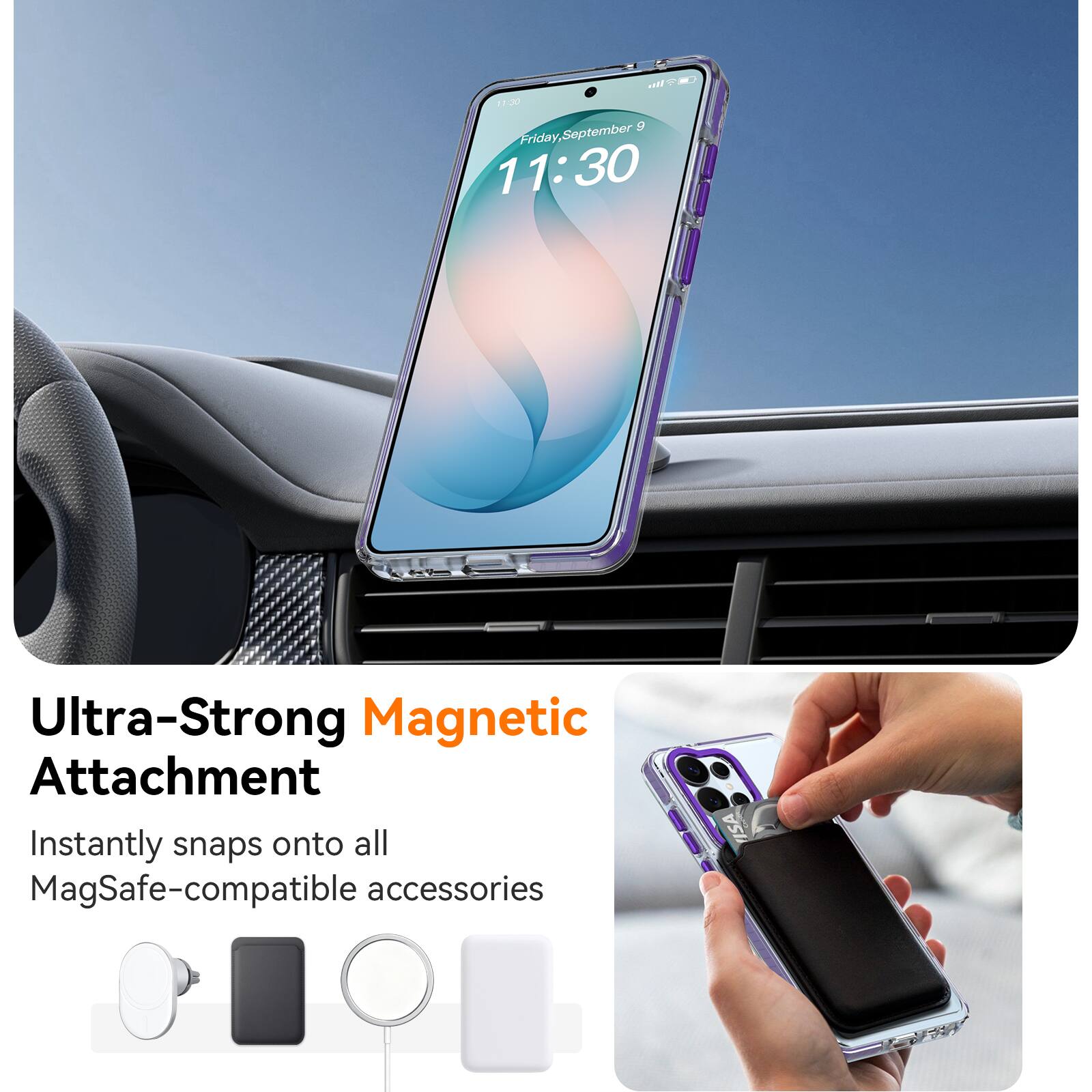 all 11:30 9 Friday, day, September 11:30

Ultra-Strong Magnetic Attachment
Instantly snaps onto all MagSafe-compatible accessories