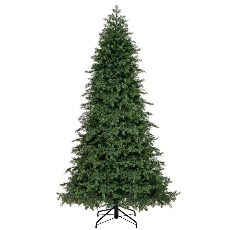 Alt View 2. WELLFOR - 7.5ft Unlit Hinged Artificial Christmas Tree with 1019 Branch Tips, Realistic Holiday Indoor Decoration - Green.