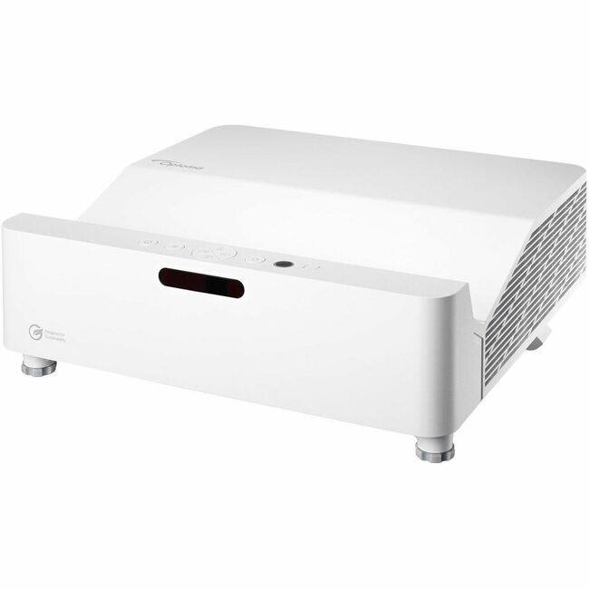 Front. Optoma - Optoma ZW410UST 3D Ultra Short Throw DLP Projector - 16:10 - Portable - White - Front - 30000 Hour Normal Mode - White.