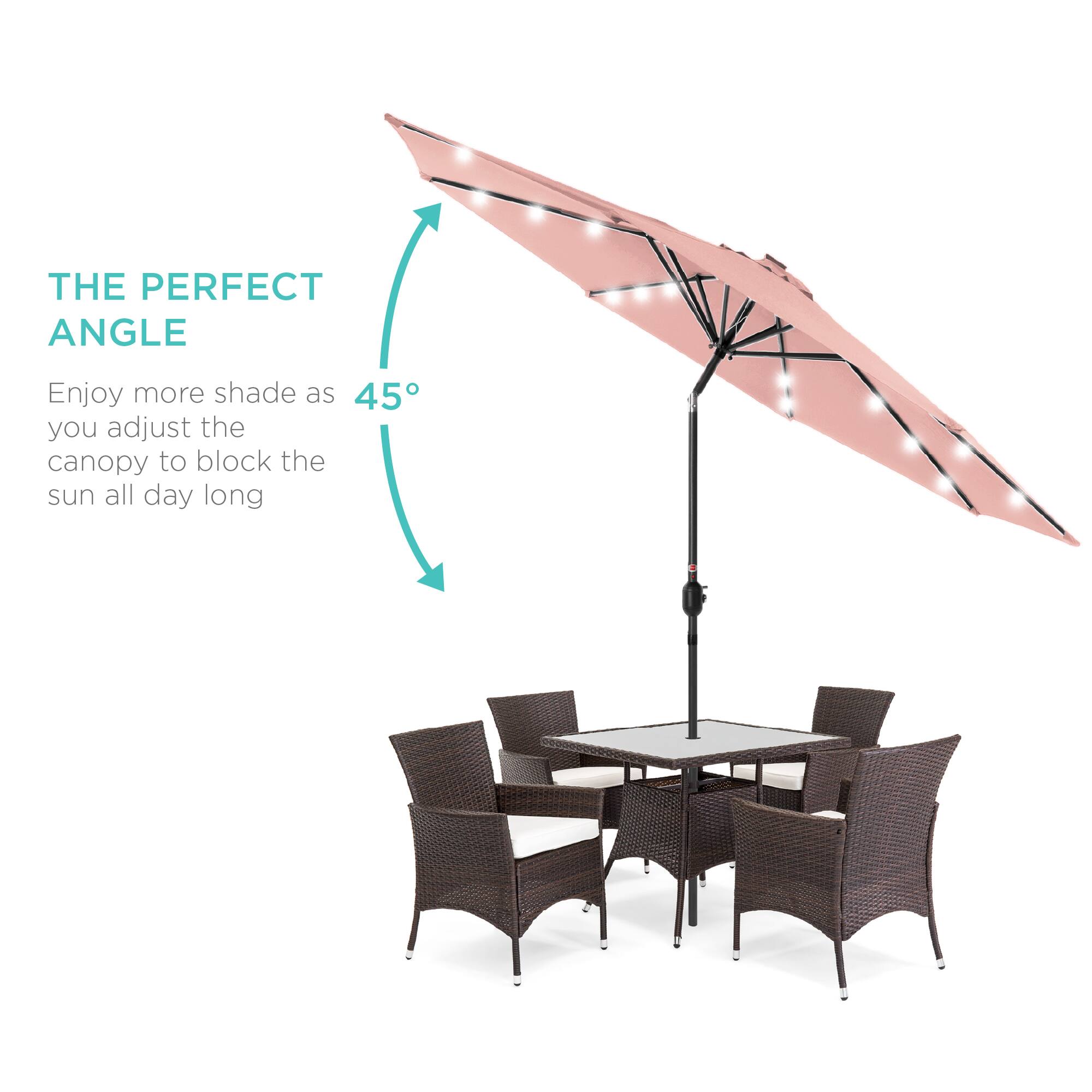 The perfect angle. Enjoy more shade as you adjust the canopy to block the sun all day long.