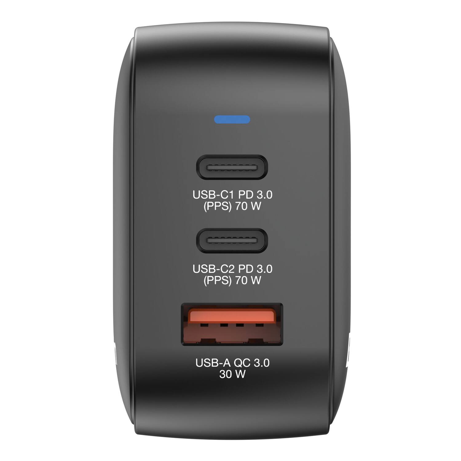 USB-C1 PD 3.0 (PPS) 70 W  
USB-C2 PD 3.0 (PPS) 70 W  
USB-A QC 3.0 30 W