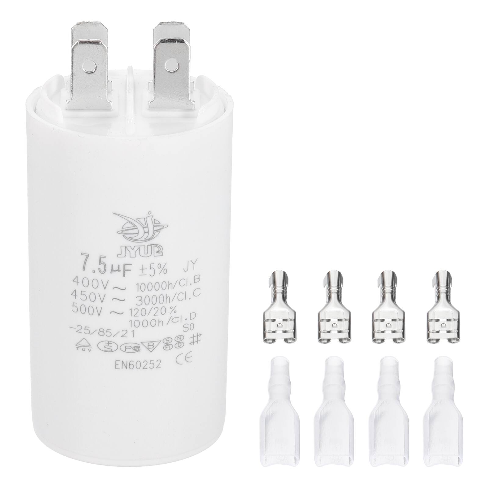 Unique Bargains - 7.5uF CBB60 Run Capacitor, AC 450V 4 Pin Double Insert with Sheath Spring for Motor Start - White price history on PriceWatchPro