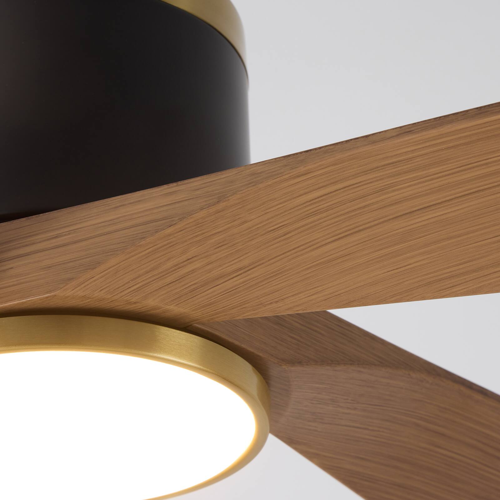 Alt View 8. Siljoy - 52-inch Wood Ceiling Fan with Light 6-Blade DC Motor Remote & App Control for Living Room Bedroom - Natural Oak.