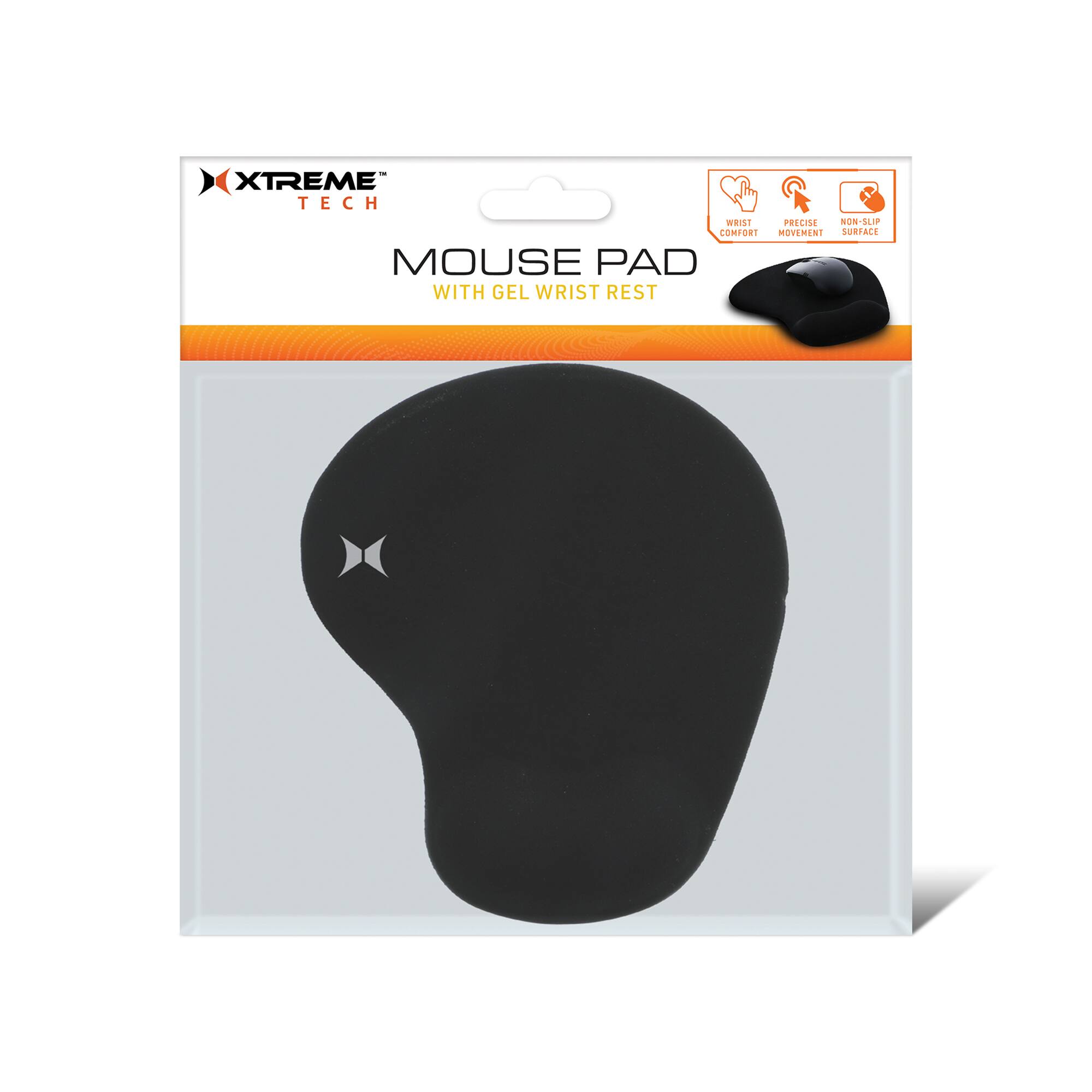 XTREME TECH MOUSE PAD WITH GEL WRIST REST  
PRECISE NON-SLIP COMFORT