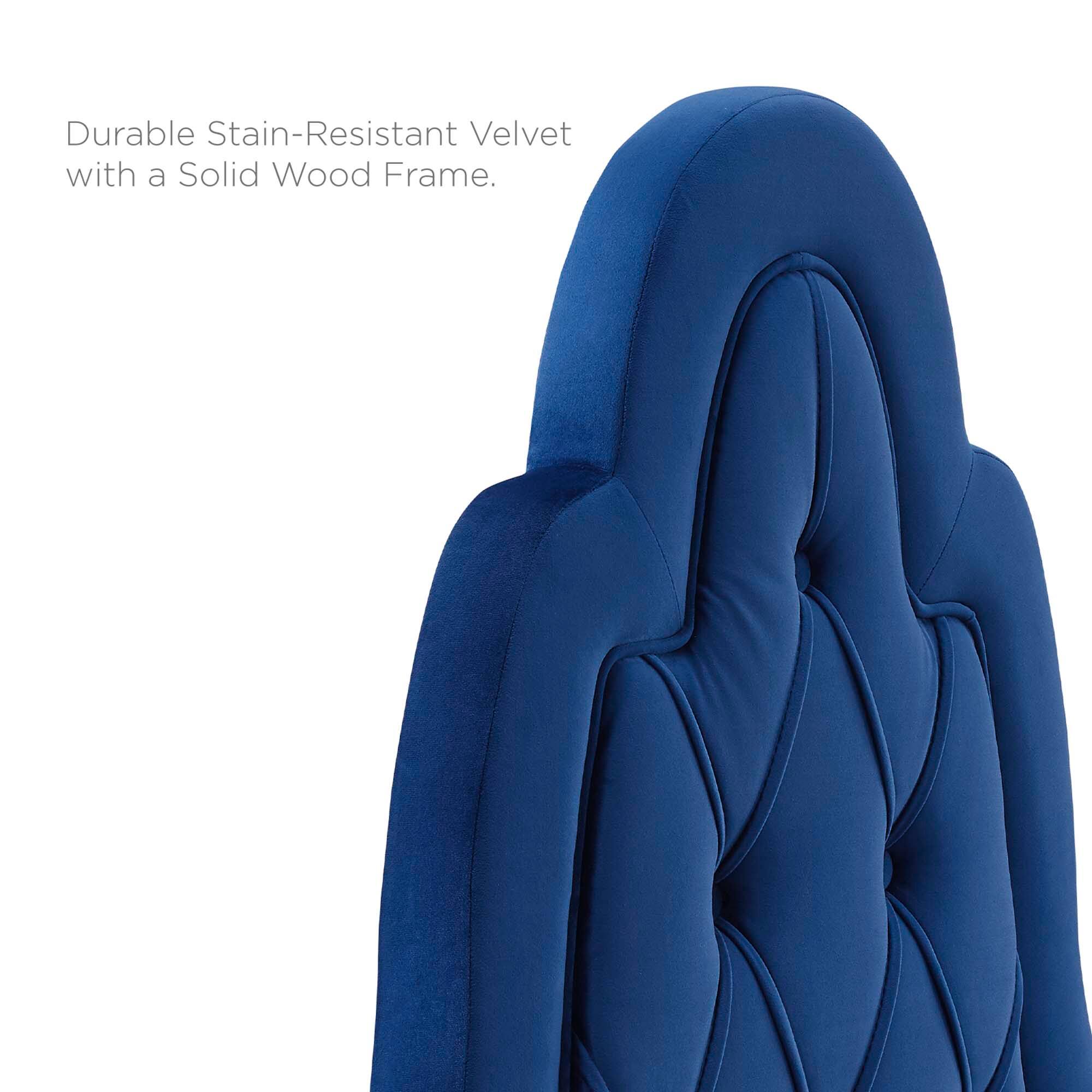 Durable Stain-Resistant Velvet with a Solid Wood Frame.