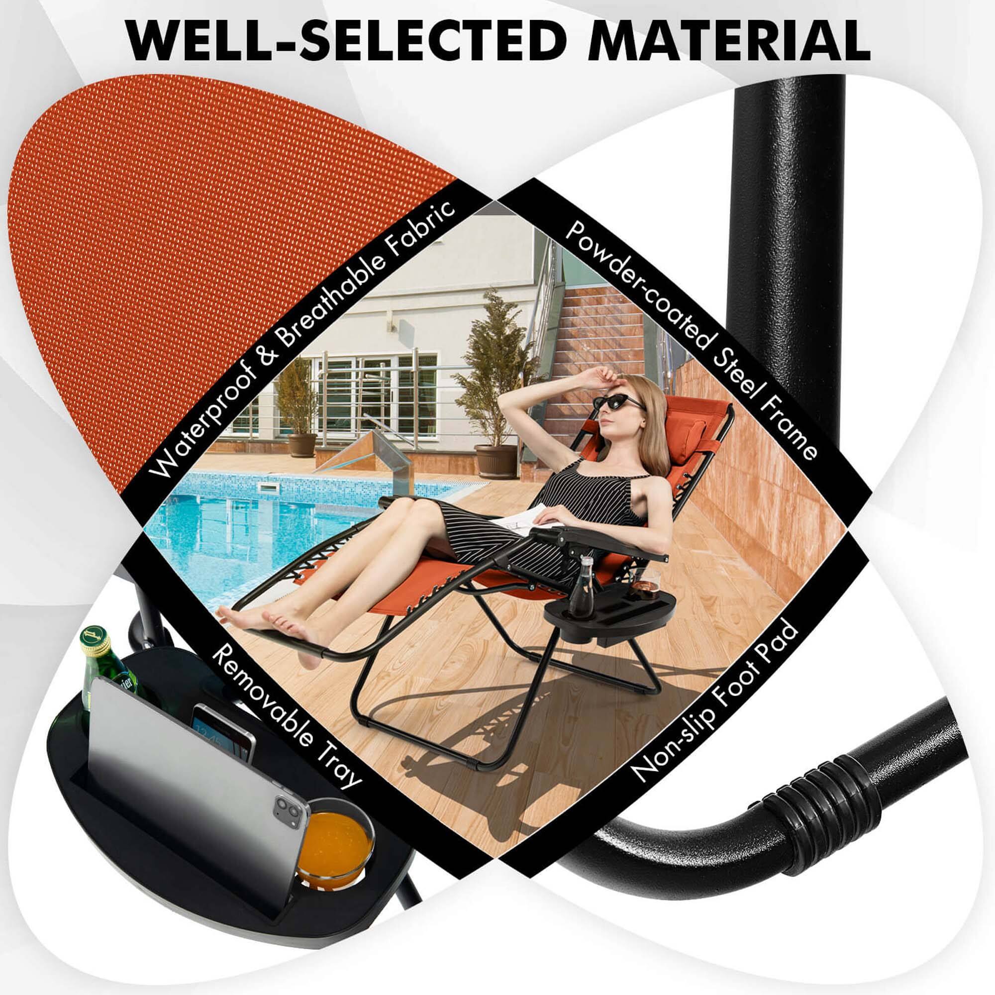 Well-Selected Material: Fabric & Breathable Waterproof Powder-coated Steel Frame, Removable Tray Pad, Foot Non-slip.