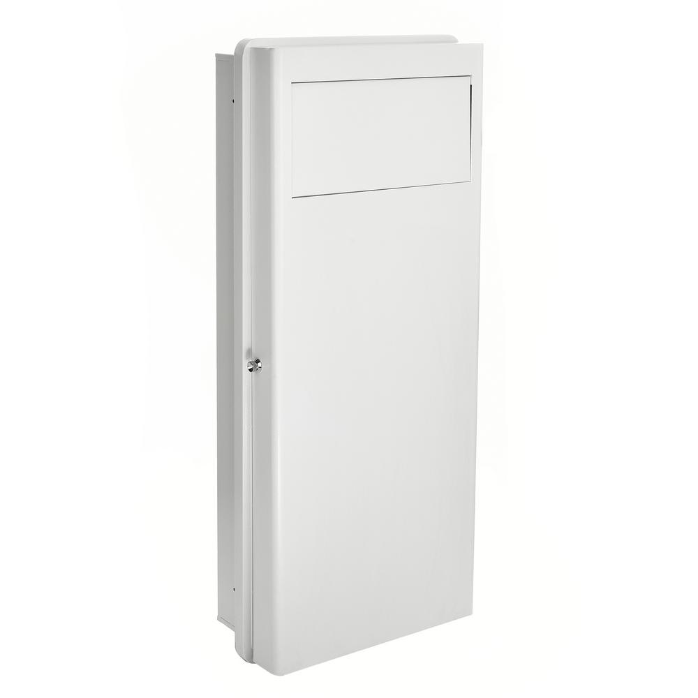 Front. AdirHome - Laundry Hamper Cabinet, Steel, Recessed Wall-Mount Laundry Hamper - White.