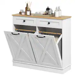 Homcom - Out Laundry Hamper Cabinet - White