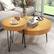 Alt View 11. Costway - Farmhouse Round Coffee Table Set of 2 End Table Natural Finish for Living Room - Natural.
