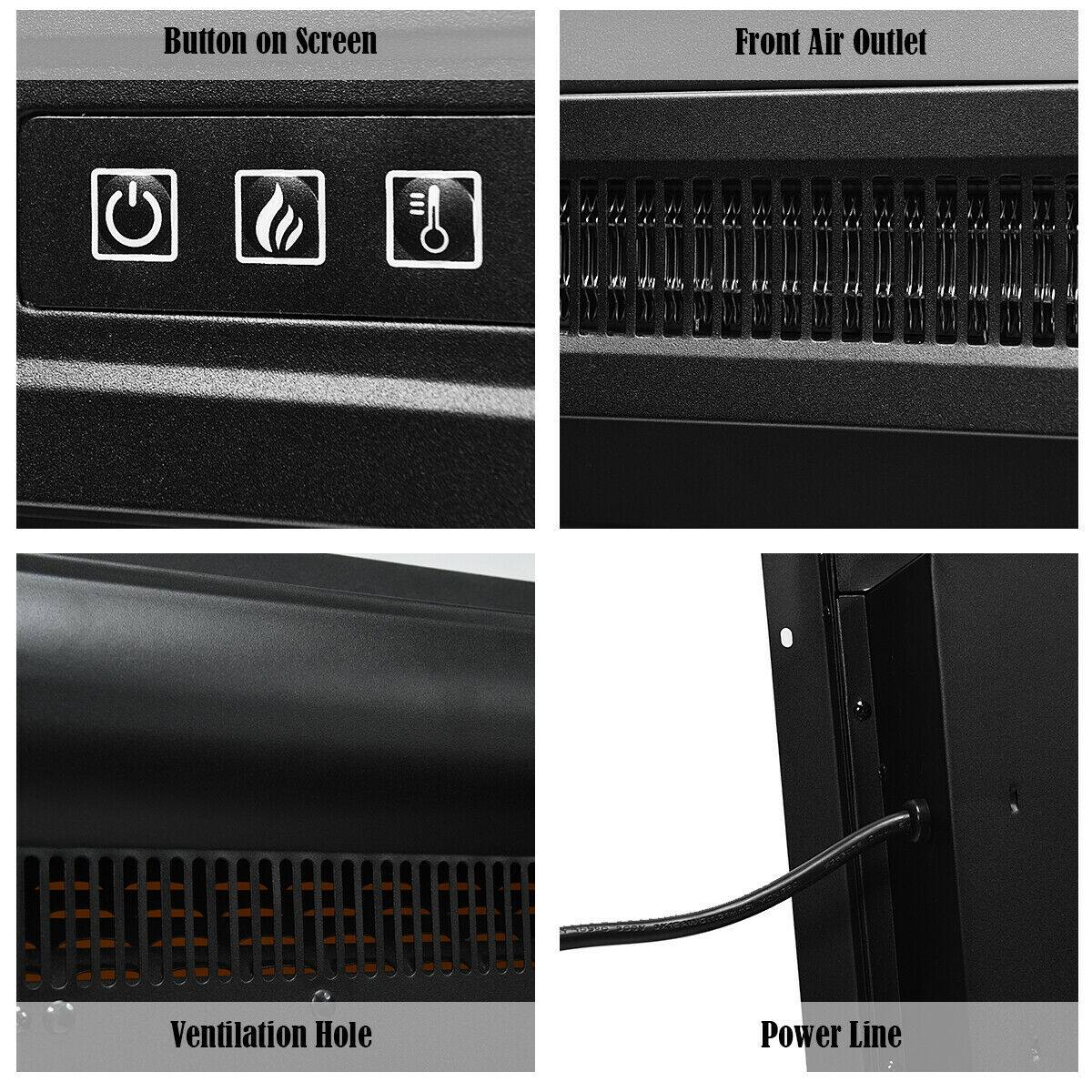 1. Button on Screen
2. Front Air Outlet
3. Ventilation Hole
4. Power Line