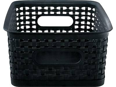 Alt View 1. Advantus - Advantus Weave Plastic Bins, Black, 3/Pack (AVT40326) - Black.