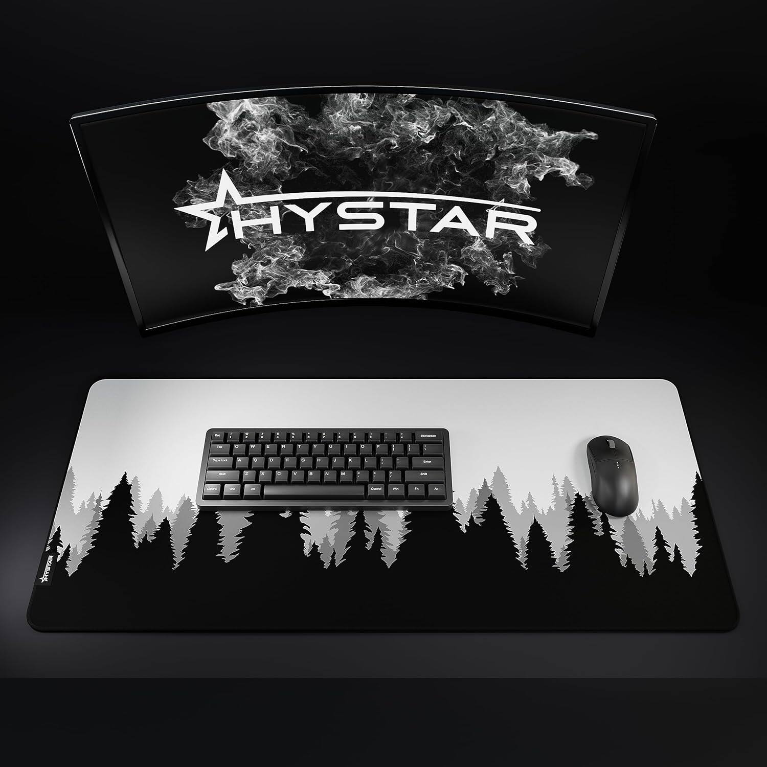 Alt View 5. Hystar - Extended Gaming Mouse Pad | XXL 36" x 16" | 5mm Thick, Waterproof Surface, Polyester Fabric, and Rubber Base | Arctic - White.