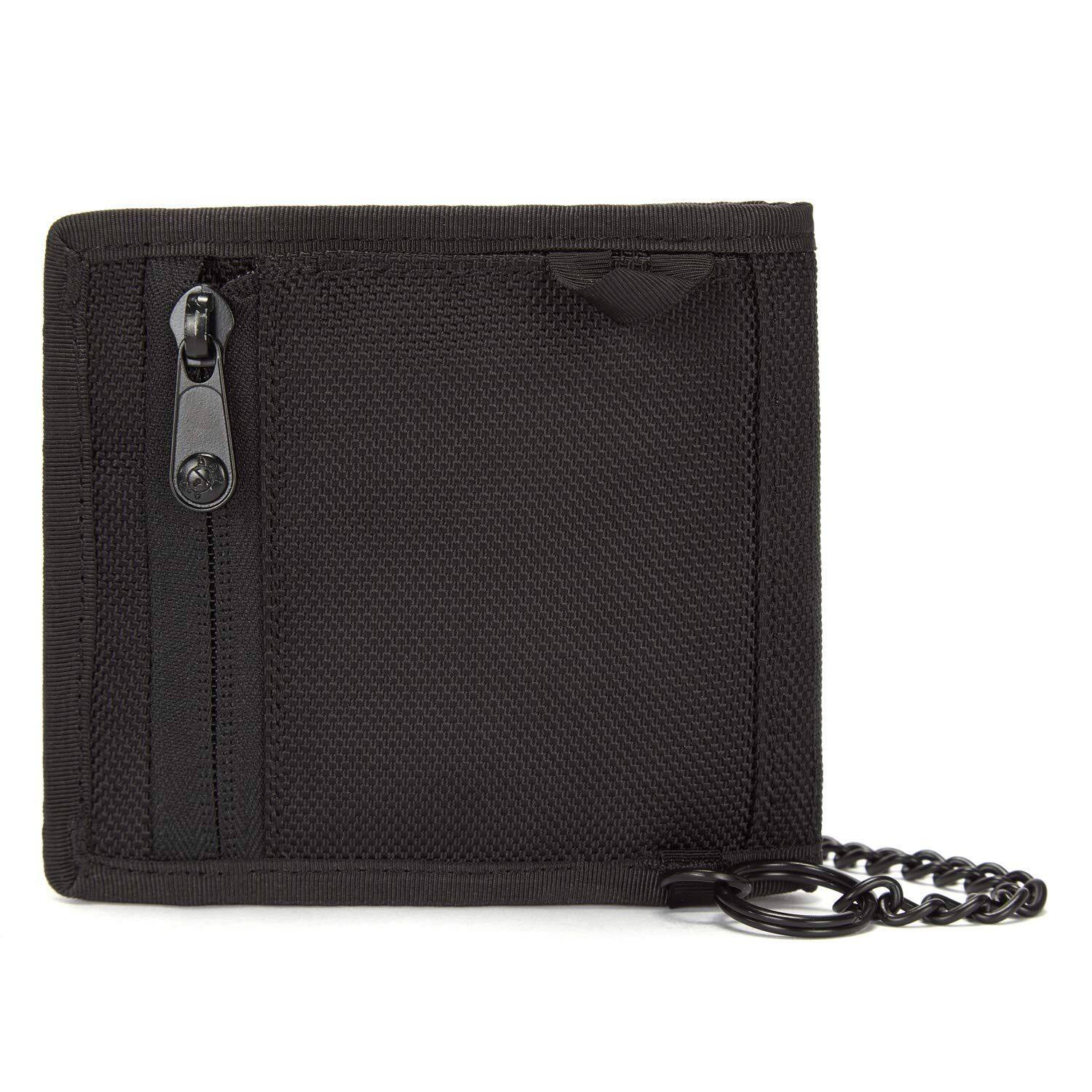 Angle. Pacsafe - Pacsafe ,  RFIDsafe Z100 Bifold Wallet  ,  Black - Black.