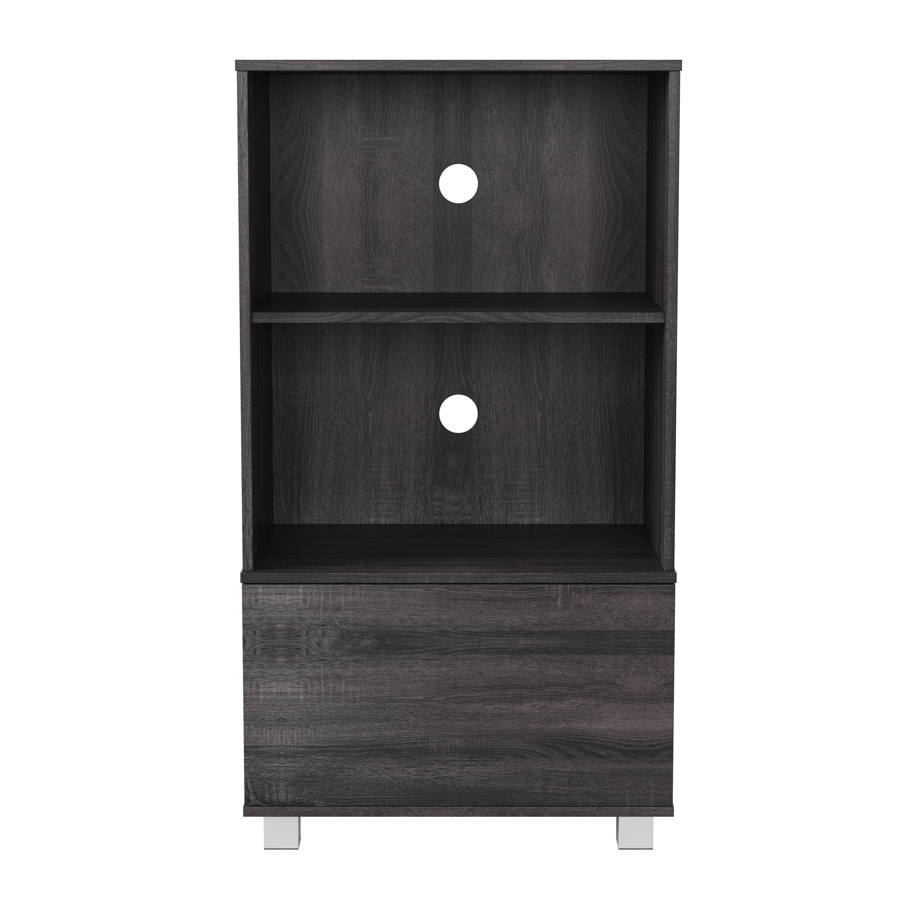 Alt View 13. CorLiving - Classic Component Stand with Open and Closed Storage - Dark Grey.
