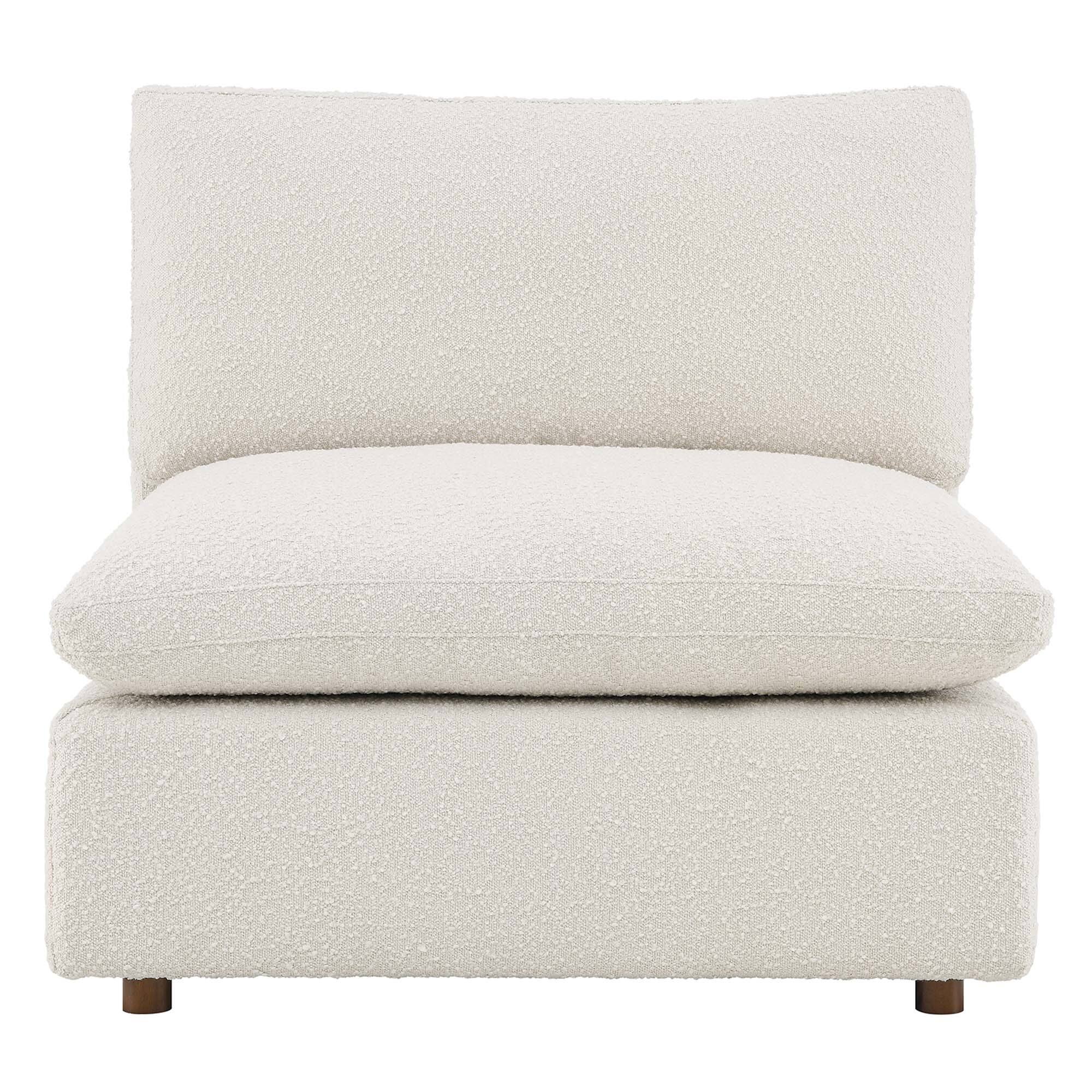 Alt View 5. Modway - Commix Down Filled Overstuffed Boucle Fabric Armless Chair by Modway - Ivory.