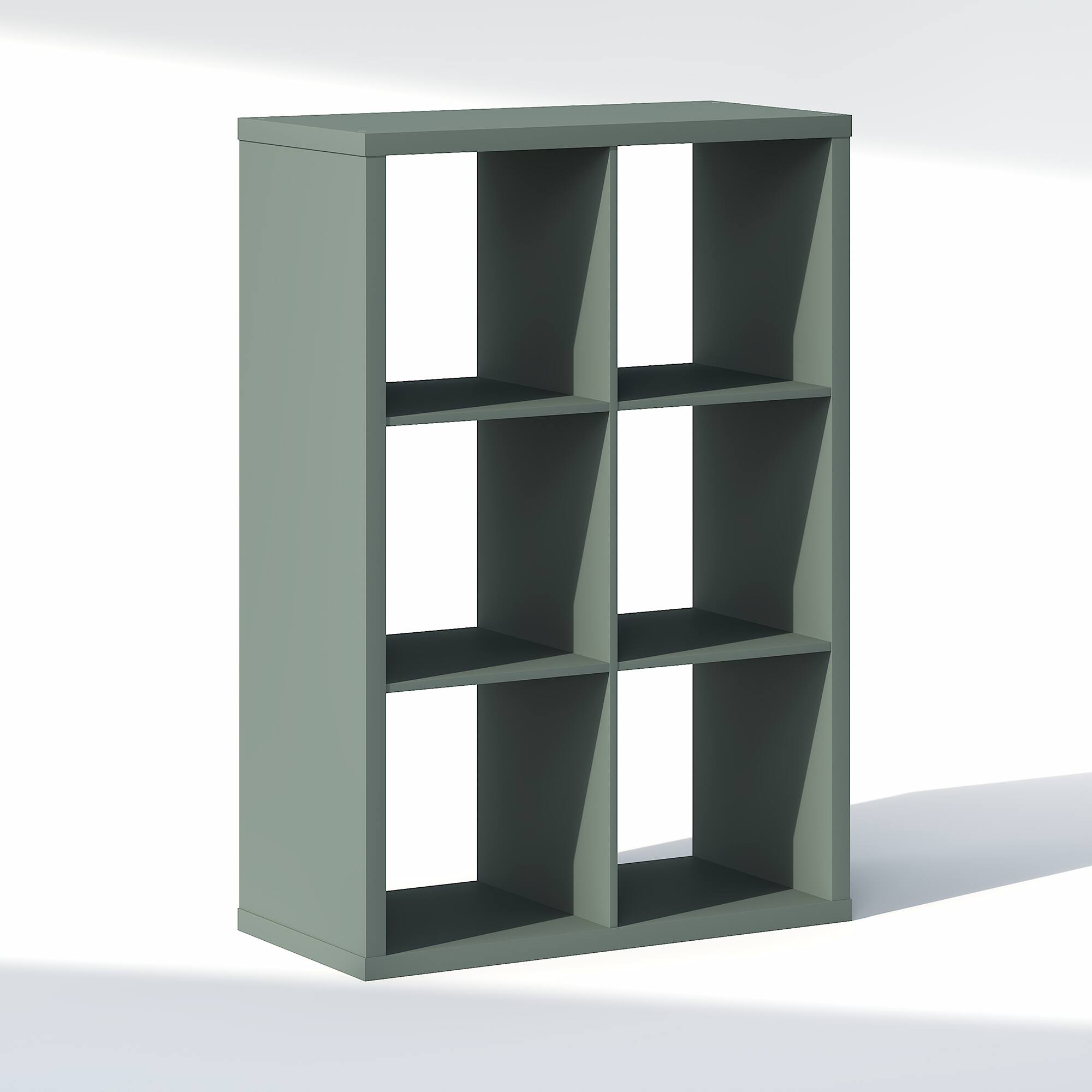 Alt View 4. Furinno - CUBIC Closet Organizers, 6-Cube Open Closet Organizer, Extra Thick Frame, for Wardrobe, Bedroom, Living Room - Sage Green.
