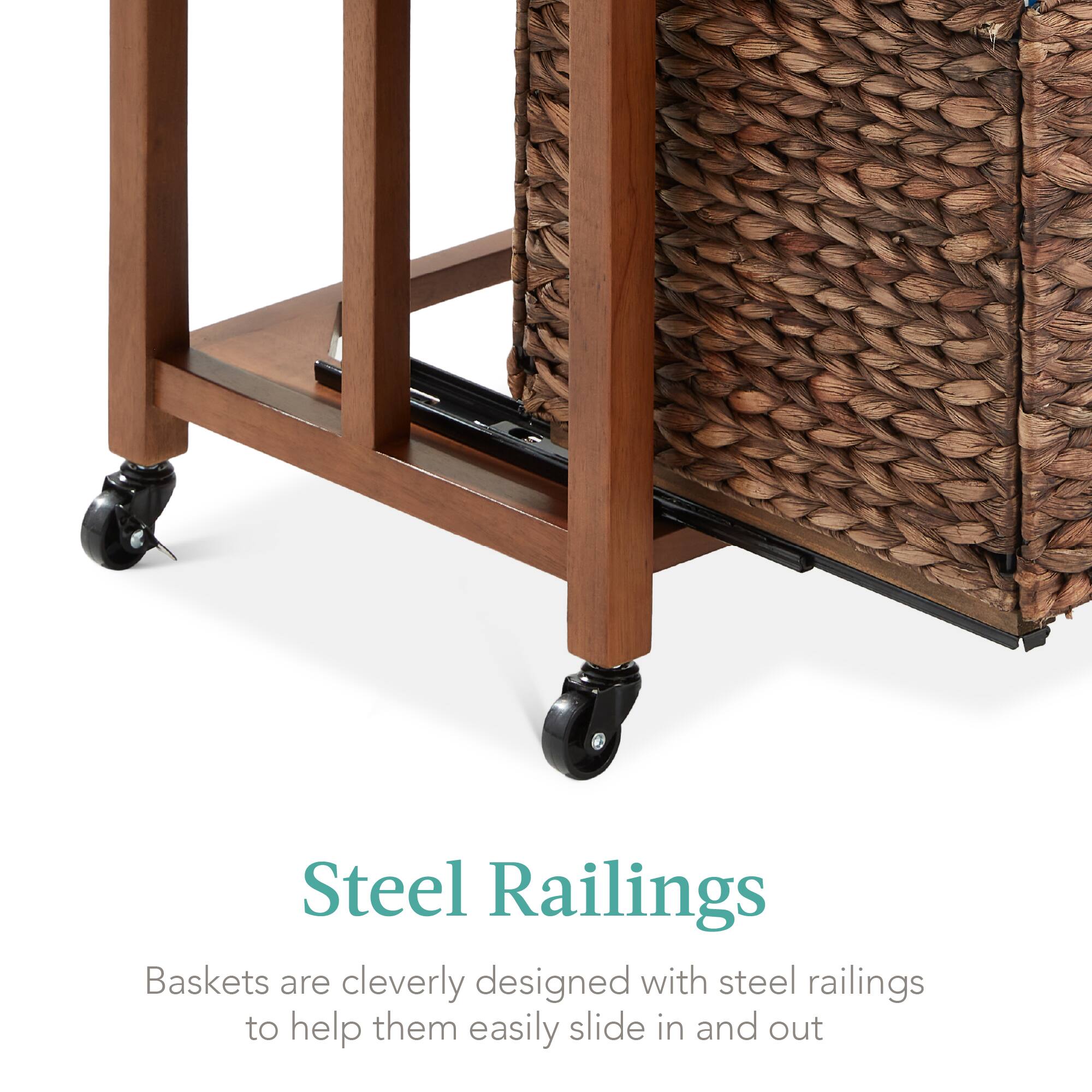 Steel Railings

Baskets are cleverly designed with steel railings to help them easily slide in and out.