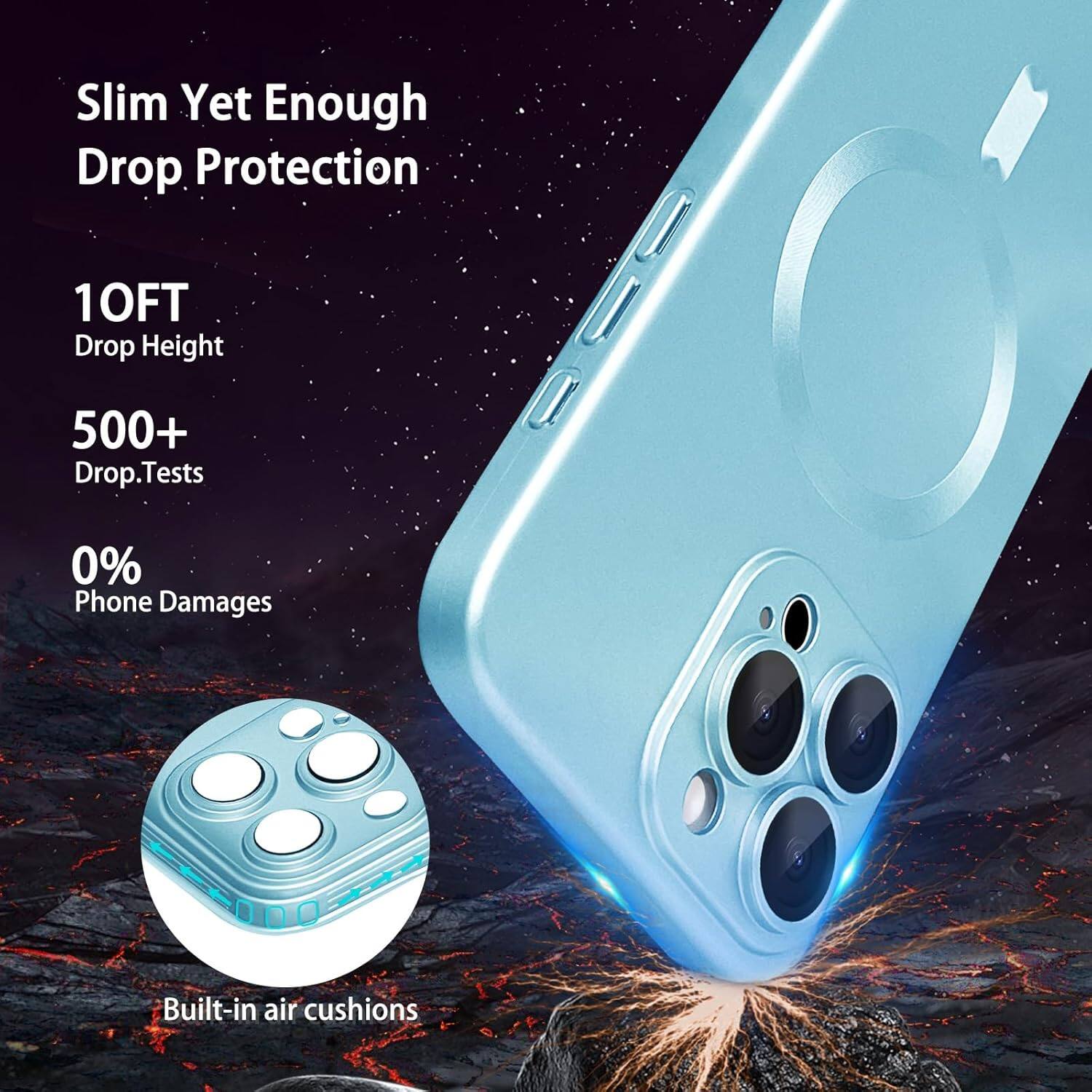 Slim Yet Enough Drop Protection

10FT Drop Height

500+ Drop Tests

0% Phone Damages

Built-in air cushions