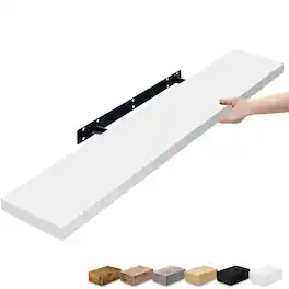 Sorbus - 1 Pc (35"x9") Floating Wall Shelves - White