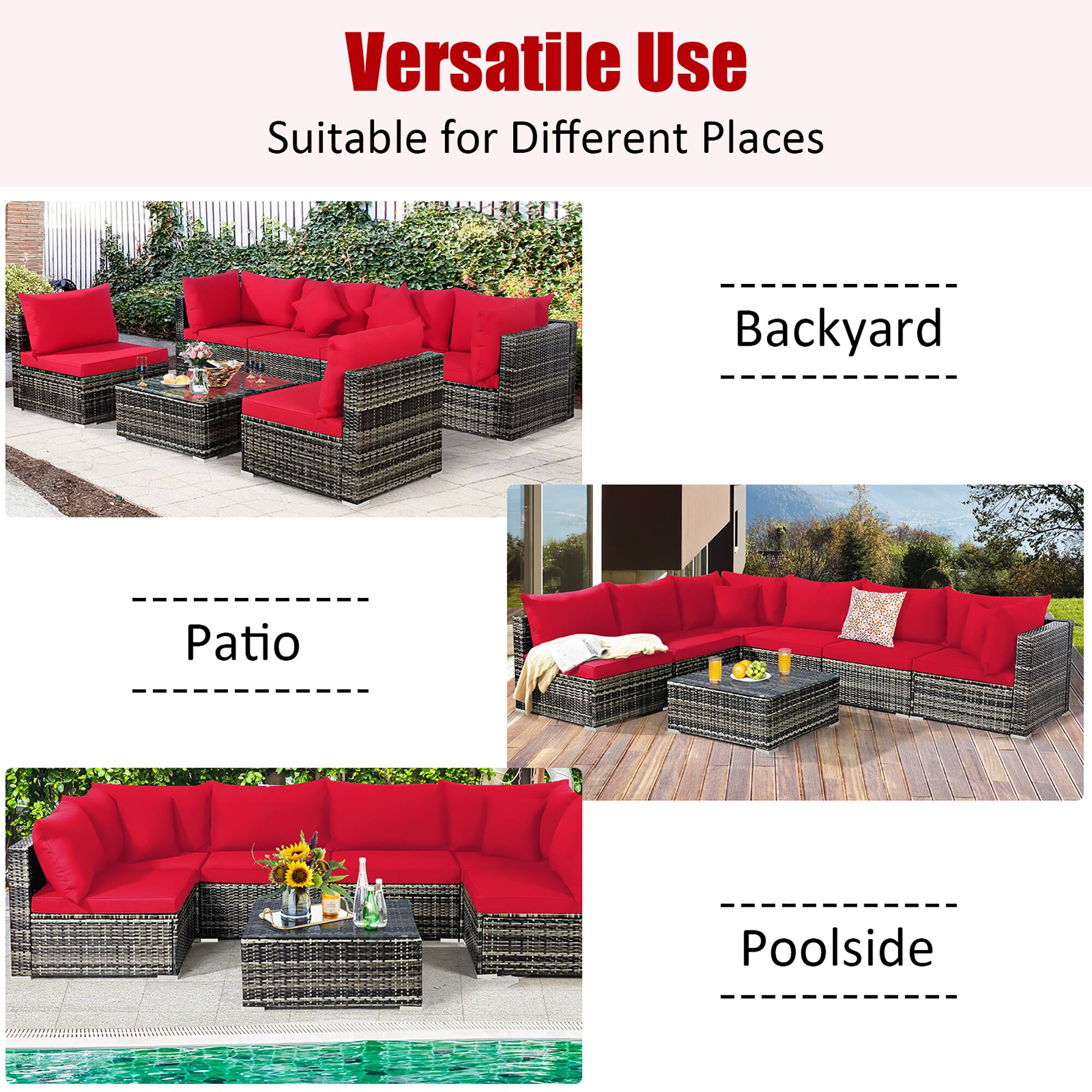 Versatile Use Suitable for Different Places: Backyard, Patio, Poolside