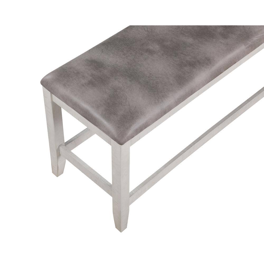 Back. New Classic Furniture - Richland Counter Ht Bench - White.