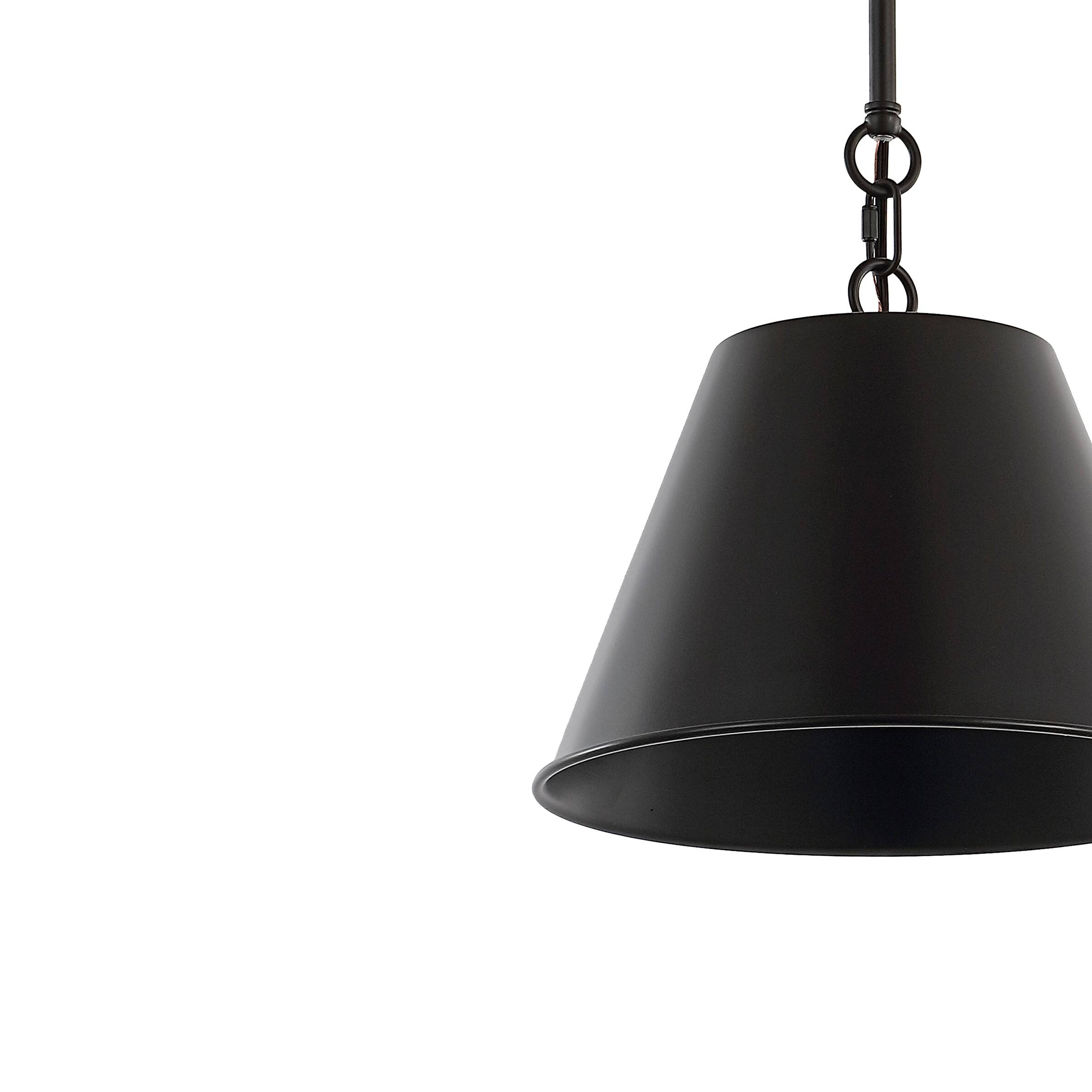 Alt View 3. Jonathan Y - Harper 12" 1-Light Industrial Farmhouse Adjustable Tapered Cone Empire Metal LED Pendant, Oil Rubbed Bronze - Oil Rubbed Bronze.