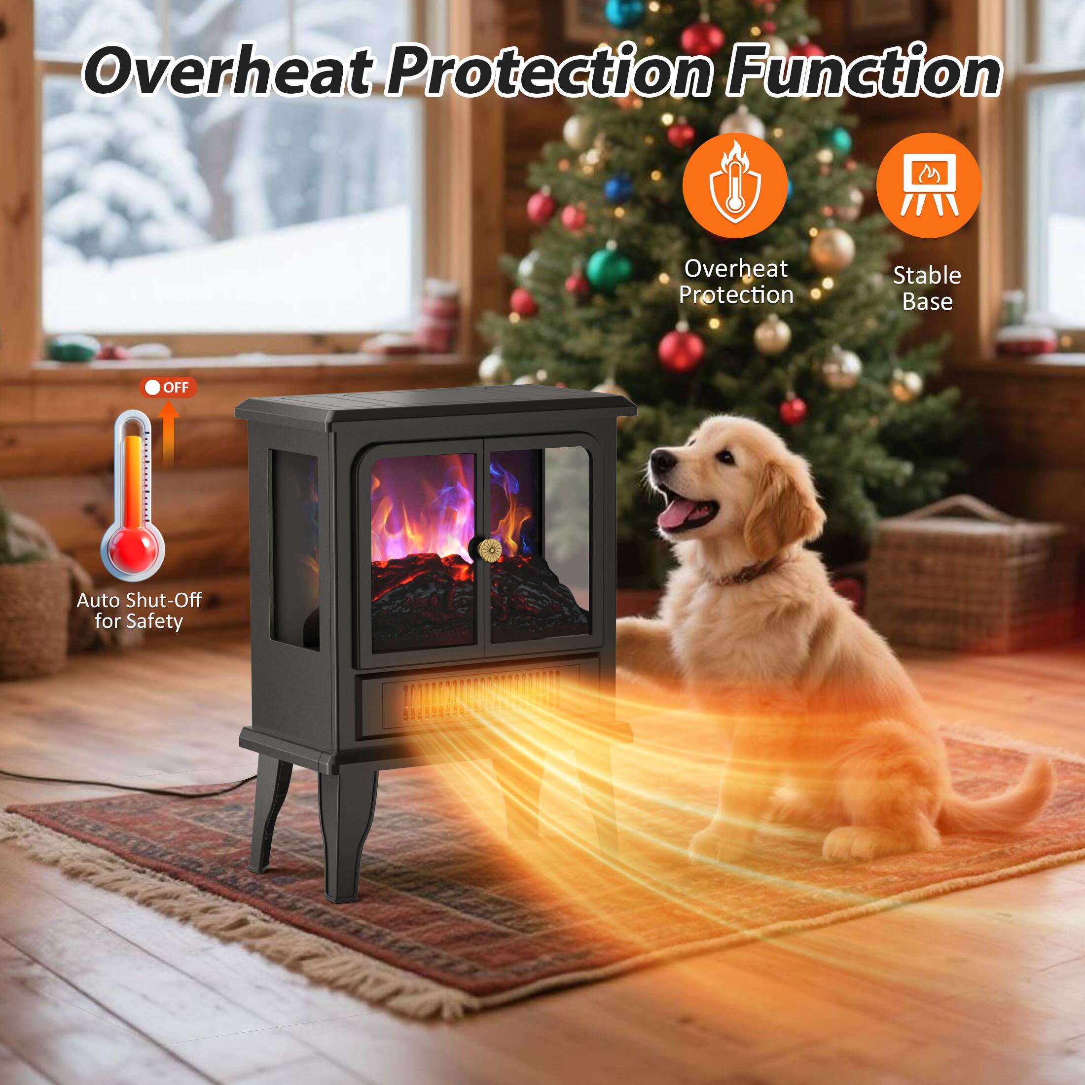 Overheat Protection Function  
- Overheat Protection  
- Stable Base  
- Auto Shut-Off for Safety