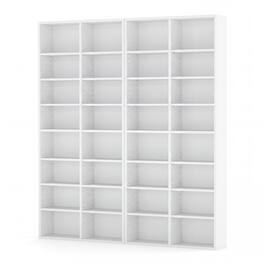 Costway - 2 PCS 16-Cube Bookcases CD Storage Rack with 12 Adjustable Shelves, Media Storage Organizer - White