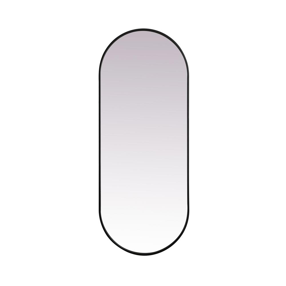 Alt View 7. Elegant Decor - Metal Frame Oval Mirror 24x60 Inch in Black - Black.