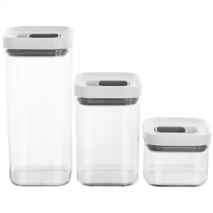 Front. Martha Stewart - Martha Stewart Siobhan 3 Piece Acrylic Storage Container Set - Clear.