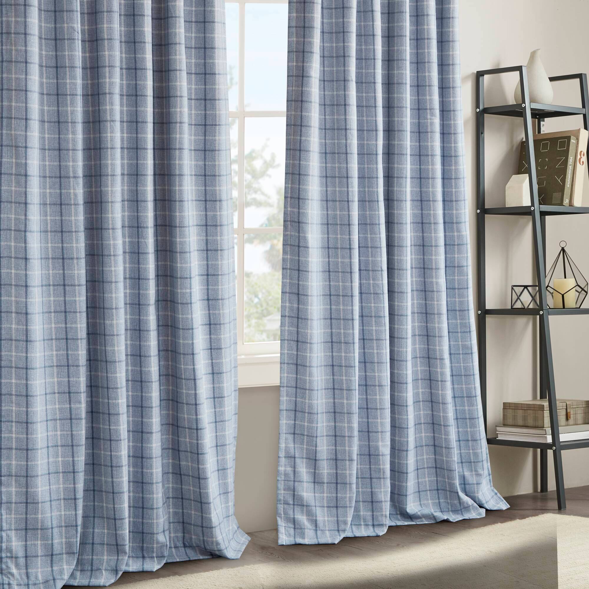Alt View 5. BreeBe - 1PC 50x95' Plaid Rod Pocket and Back Tab Curtain Panel with Fleece Lining - Multi.