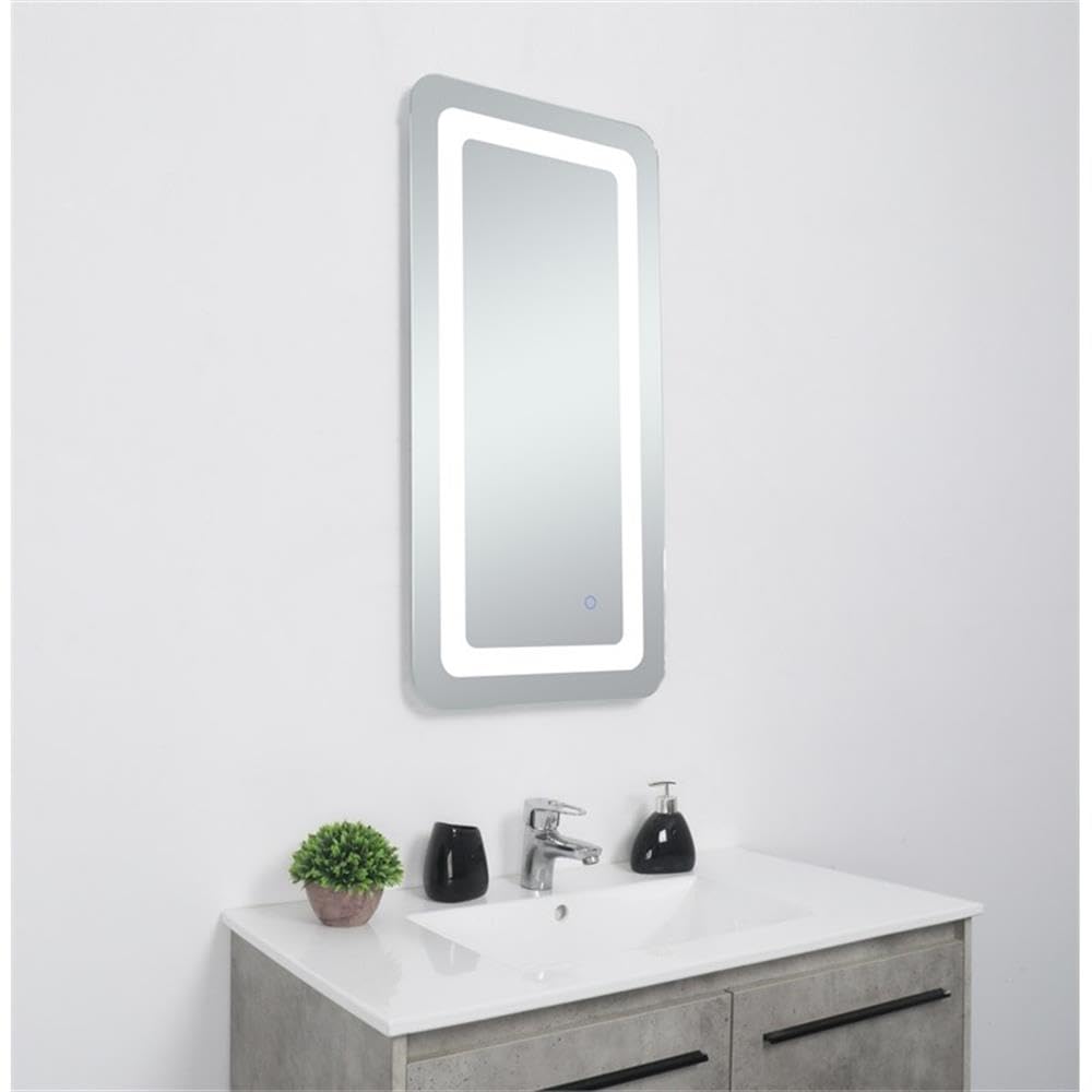Alt View 3. Elegant Decor - Genesis 18in x 36in soft edge LED mirror - Glossy White.