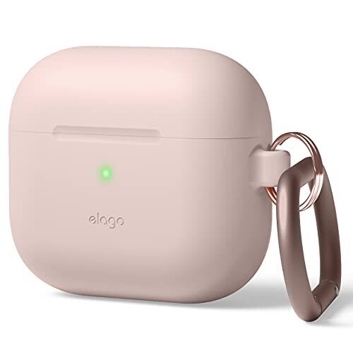 Front. Elago - elago Silicone Case with Carabiner Compatible with AirPods 3 - Premium Silicone, Wireless Charging Available, Shockproof.