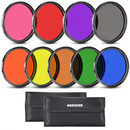Neewer - 58mm 9PCS Color Filter Set, Resin, 2 Pouches