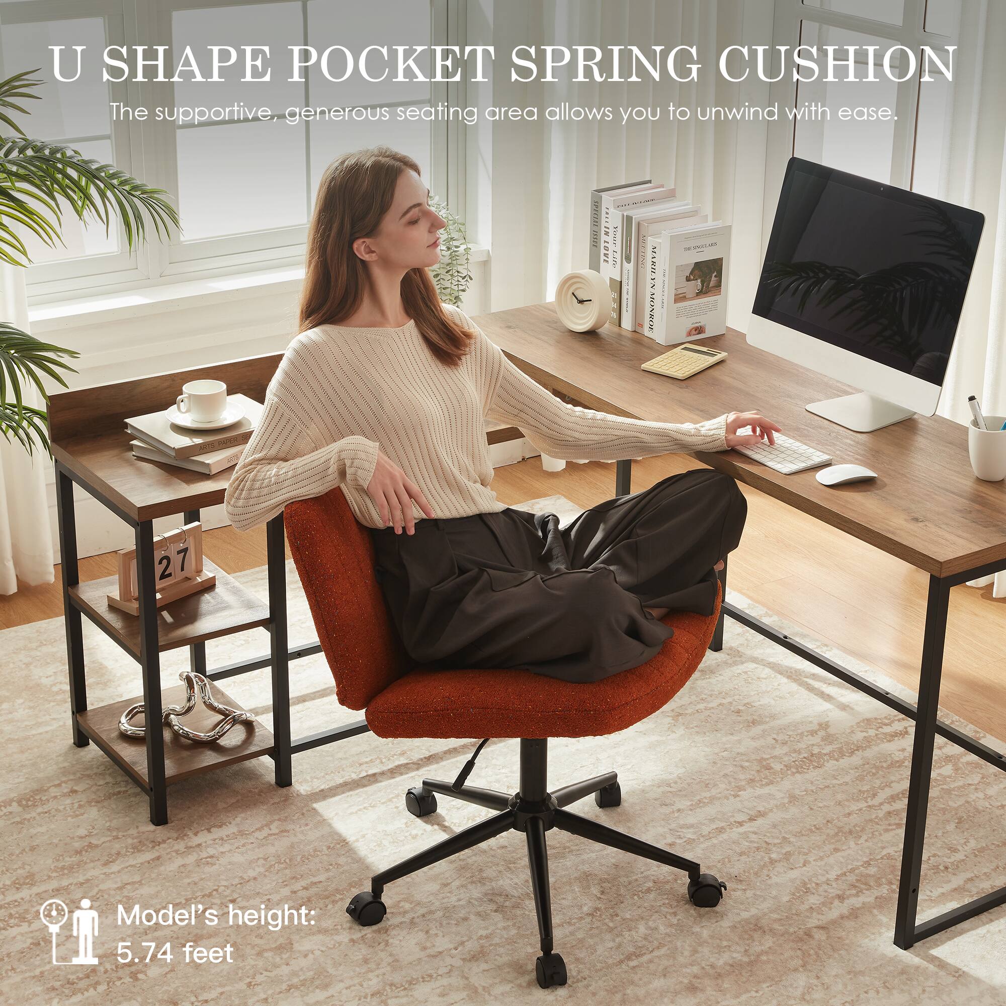 U SHAPE POCKET SPRING CUSHION  
The supportive, generous seating area allows you to unwind with ease.

SPECIAL ASSESSMENT  
TALLER LOVE OVE nue-Life  
- STRISING  
MARILYN MONROE  
CHICKEN  
DESOCOLARK  
27  

Model's height: 5.74 feet