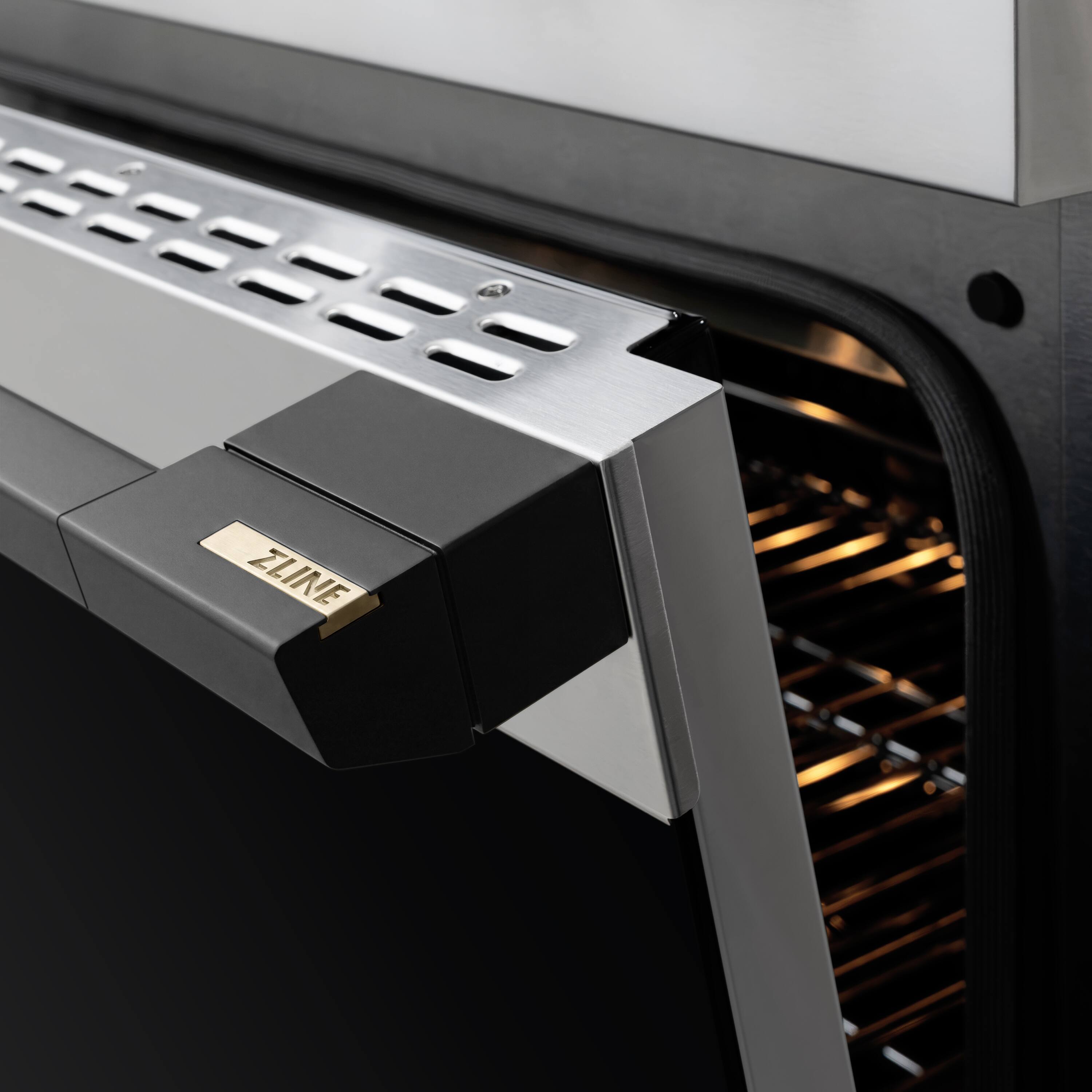 Alt View 11. ZLINE - Autograph 30 in. 4.2 cu. ft. Marino Freestanding Induction Range with 4 Burners and Convection Oven w/ Black Accents - Stainless Steel.