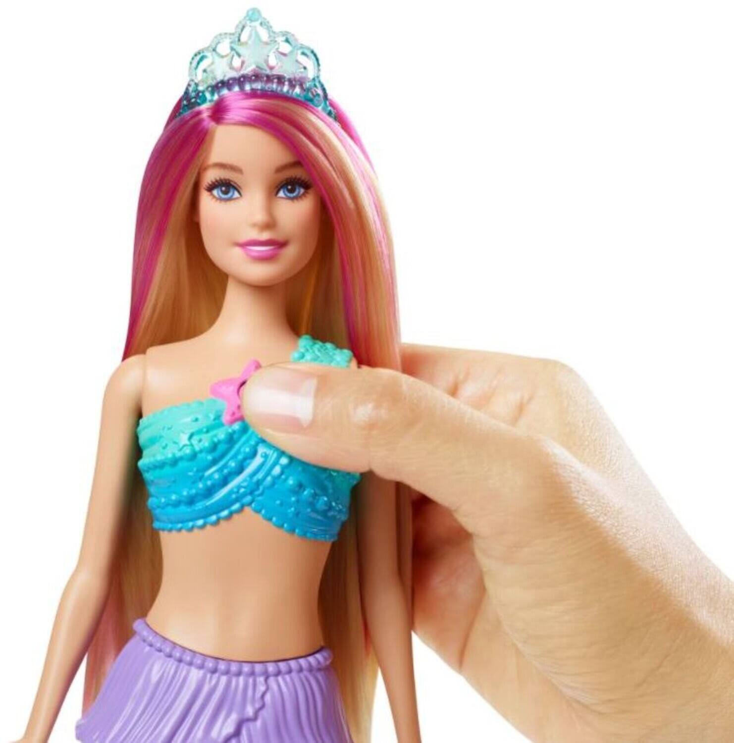 Alt View 2. Mattel - Barbie Dreamtopia Twinkle Lights Mermaid, Blonde with Pink Streaks   - Collectibles - Multicolor.