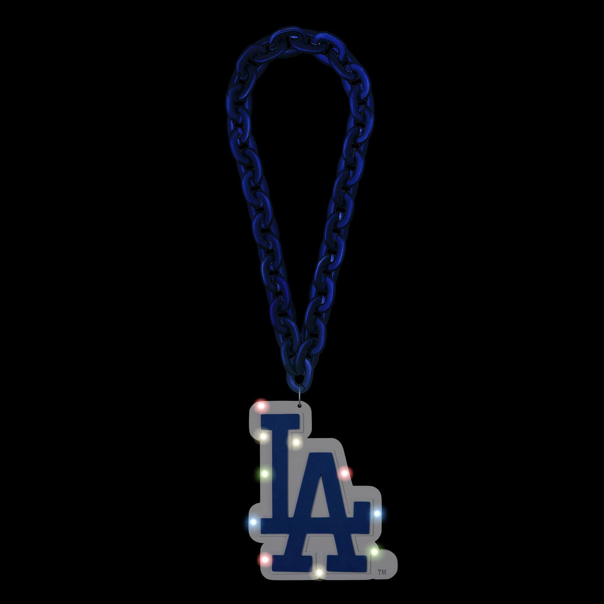 Alt View 1. FOCO - Los Angeles Dodgers Light Up Big Logo Fan Chain - Multicolor.