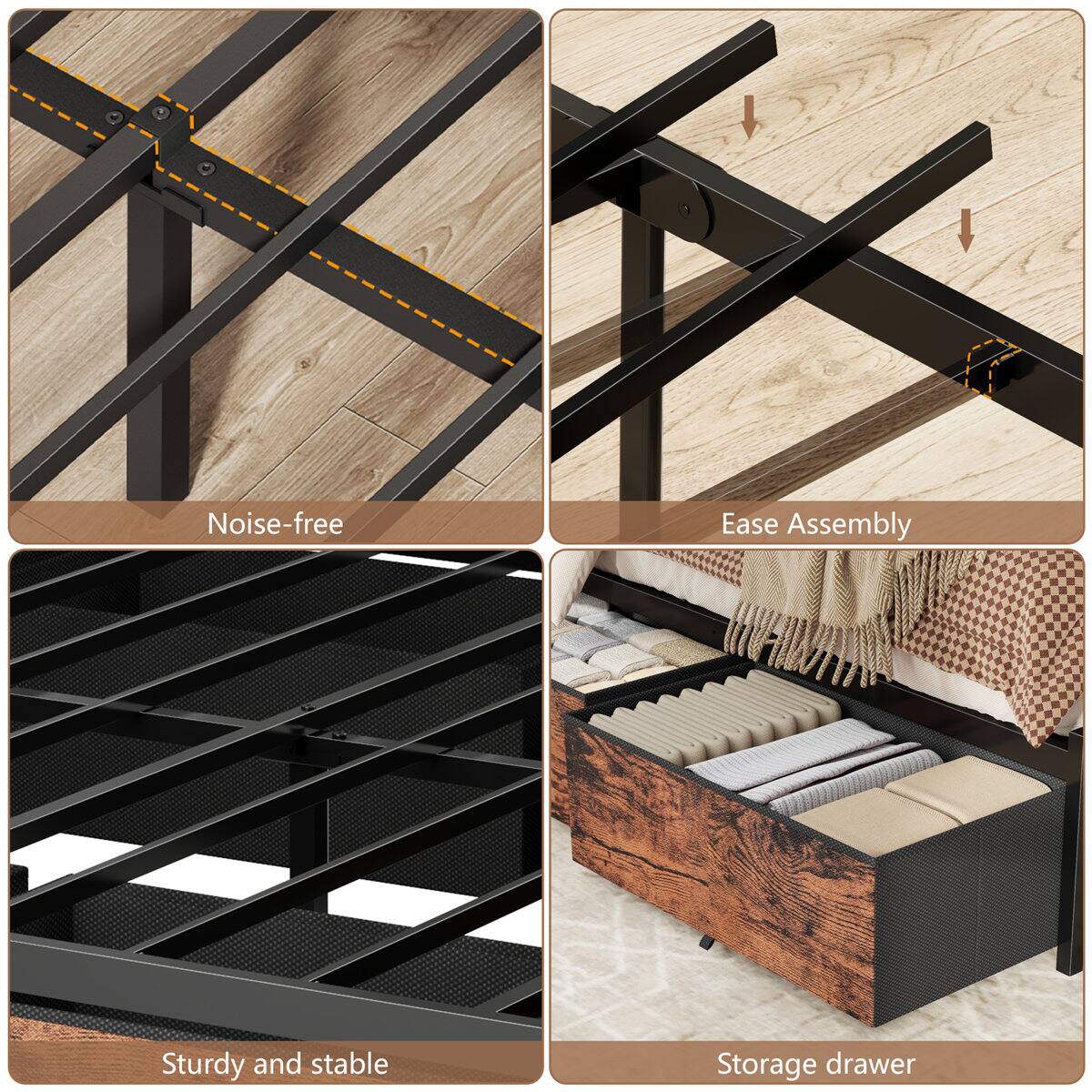 - Noise-free
- Ease Assembly
- Sturdy and stable
- Storage drawer