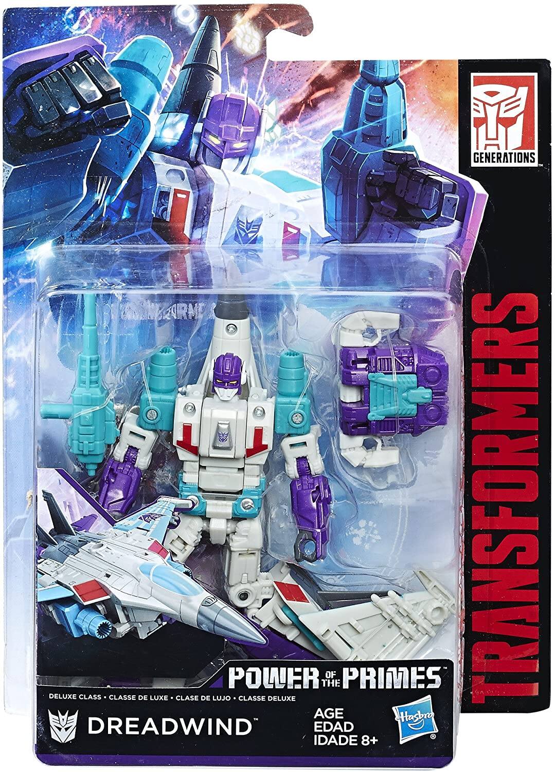 GENERATIONS  
DELUXE CLASS  
CLASSE DE LUXE  
CLASE DE LUJO  
POWER CLASS  
THE PRIMES  
TRANSFORMERS  
AGE 8+  
EDAD 8+  
IDADE 8+  

POWER OF THE PRIMES  
DELUXE CLASS  
CLASSE DE LUXE  
CLASE DE LUJO  
CLASSE DELUXE  
DREADWIND