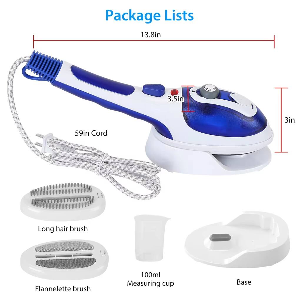 Package Lists

- 13.8in
- 3.5in
- 3in
- 59in Cord
- Long hair brush
- Flannelette brush
- 100ml Measuring cup
- Base