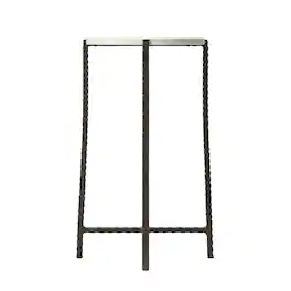 Starlight Canyon Home - Round Side Table with Metal Base, Transitional End Table for Living Room - Multi-Color