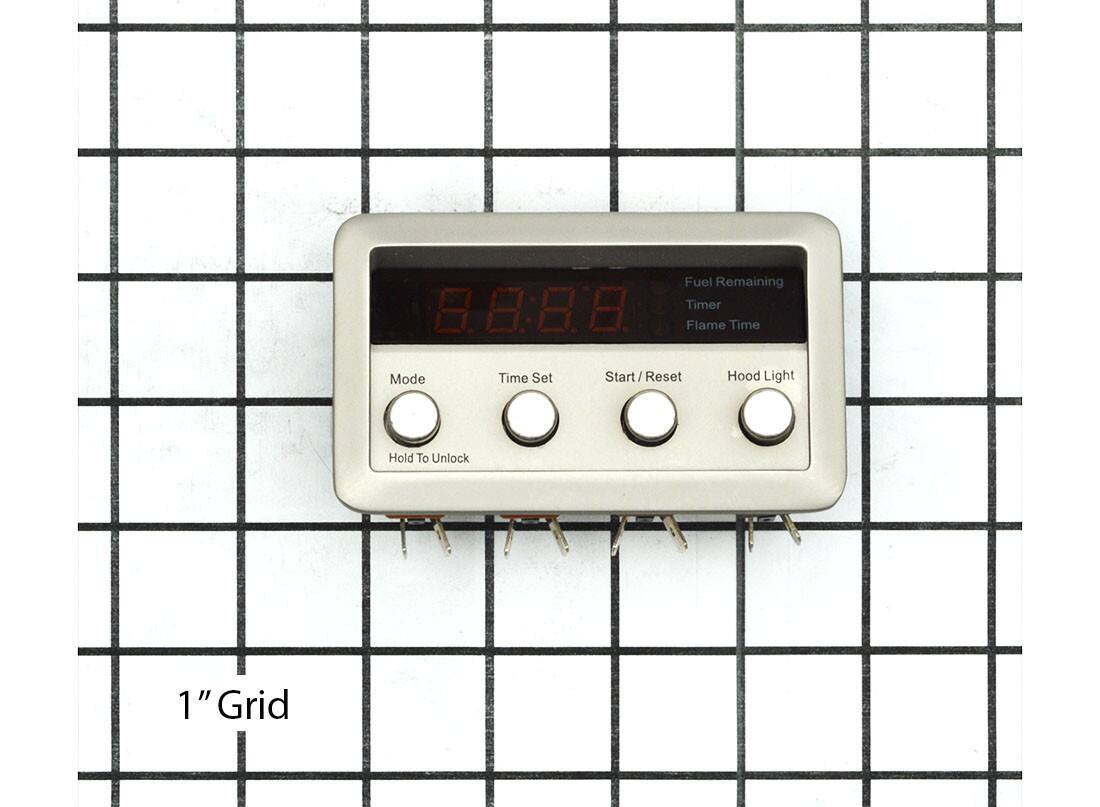 Fuel Remaining Timer 8.8:8.8  
Flame Time Mode Time Set Start/Reset Hood Light  
Hold To Unlock  
1" Grid