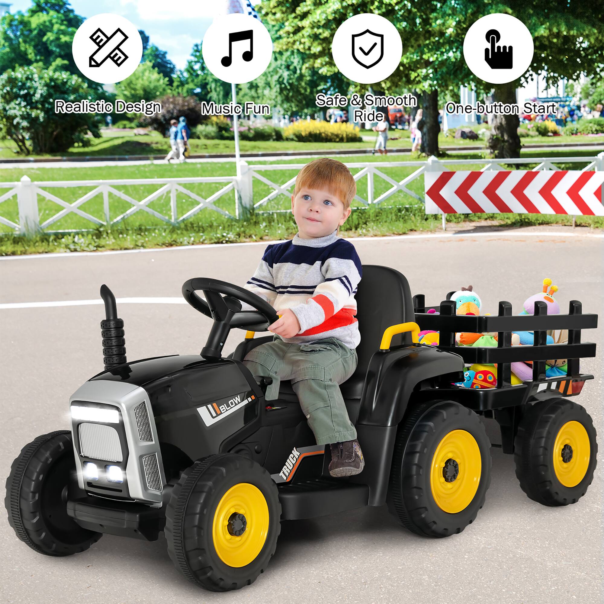 - Realistic Design
- Music Fun
- Safe & Smooth Ride
- One-button Start