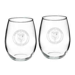 Jardine - Marymount Saints Team Graphic Two-Piece 21oz. Stemless Wine Glass Set - Multicolor