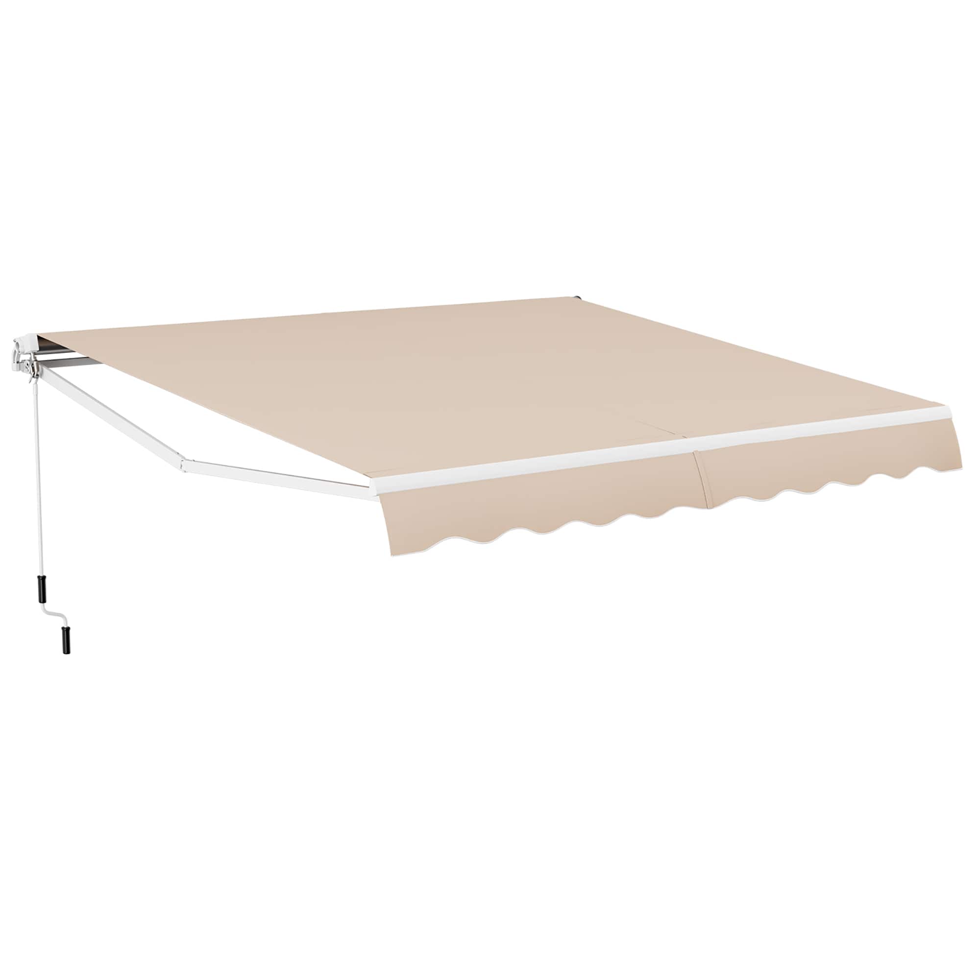 Gymax - 12 x 10 ft Outdoor Patio Retractable Awning Polyester Sunshade Cover w/ Manual Crank Handle Deck - Beige price history on PriceWatchPro
