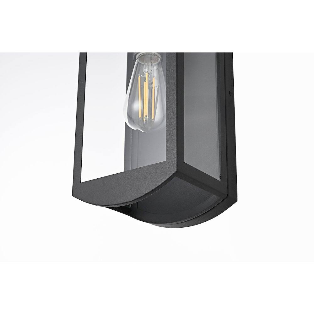 Alt View 1. Elegant Lighting - Miles 6 Inch Outdoor Wall Sconce In Black - Black.