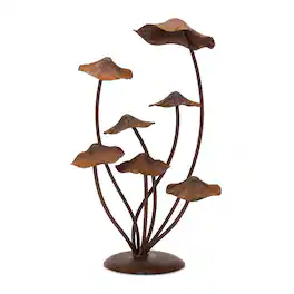 BreeBe - Metal Mushroom Garden Accent 17"H - Bronze
