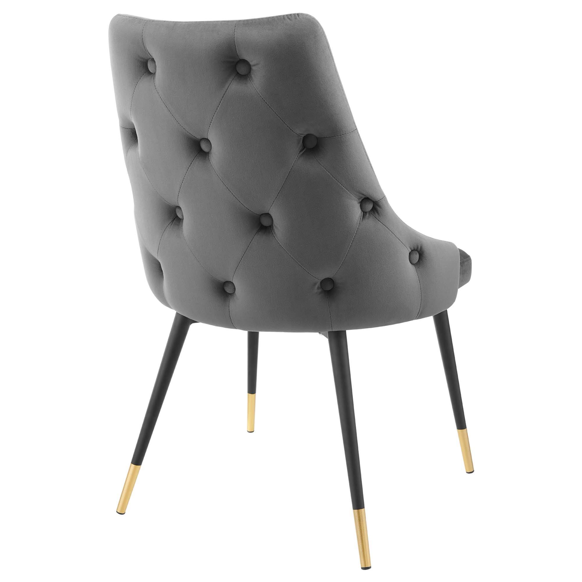 Alt View 2. Modway - Adorn Tufted Performance Velvet Dining Side Chair by Modway - Gray.