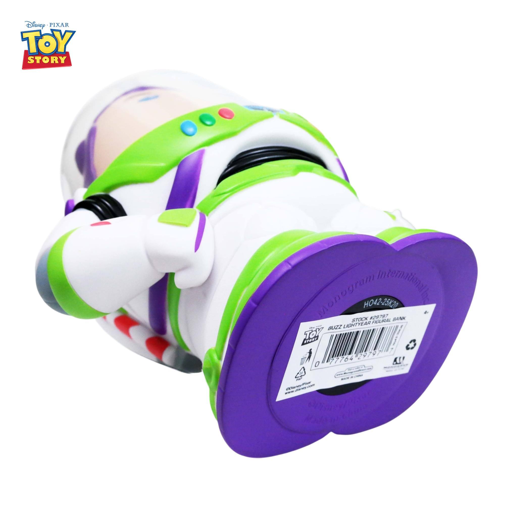 Disney-PIXAR TOY STORY  
Monogram HO42-25K20  
premationalis STOCK #29797  
FIGURAL BANK BUZZ LIGHTYEAR  
YOT STORY  
0 77764 29797 0  
LA